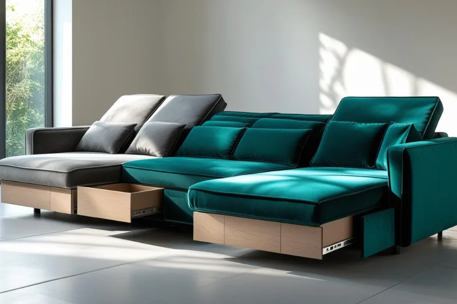 Sofa multifungsi dengan ruang penyimpanan tersembunyi dari furniture terdekat