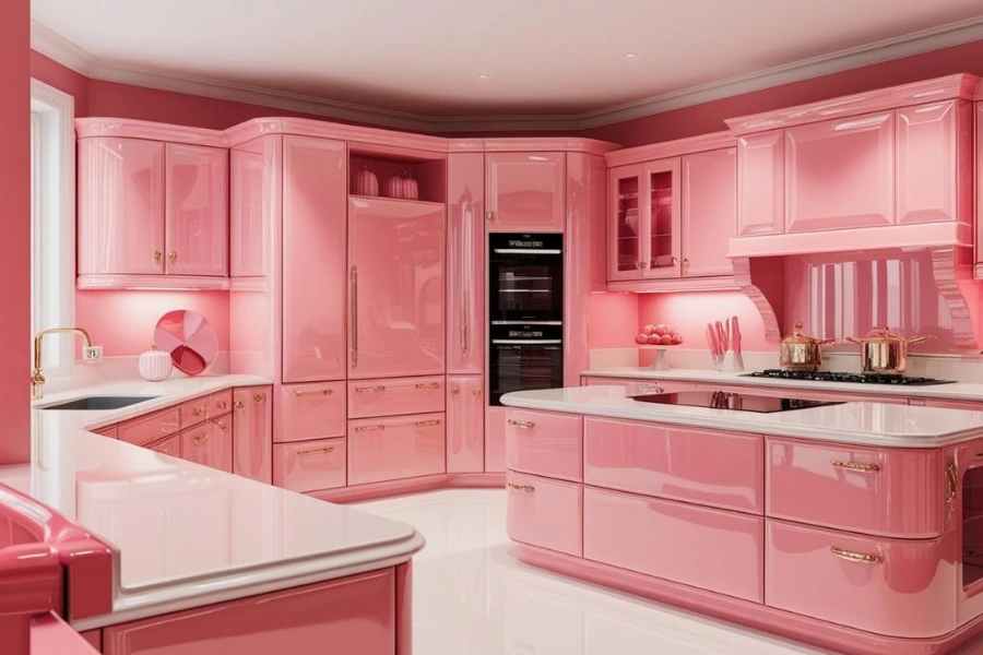 jasa kitchen set tangerang pink 1