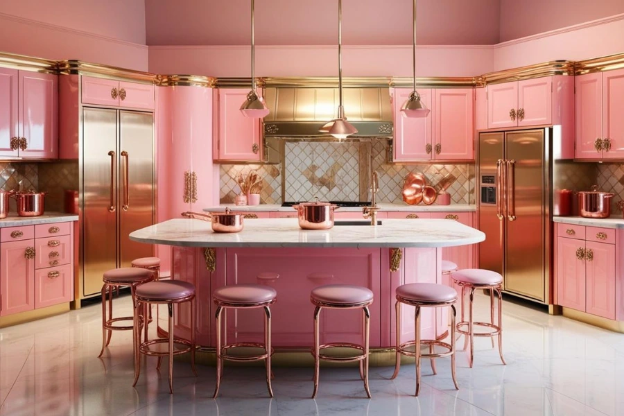 jasa kitchen set tangerang pink 2