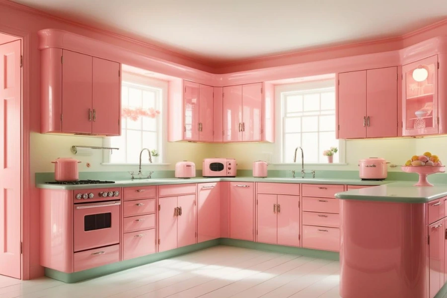 jasa kitchen set tangerang pink 3