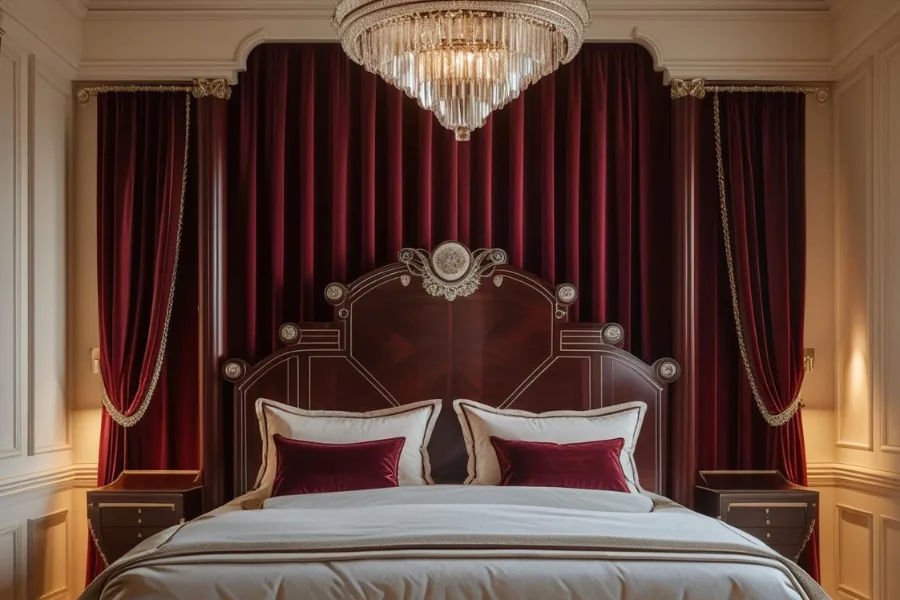 Backdrop Kamar Tidur Mewah sebagai Titik Fokus Visual
