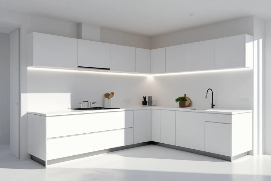 Warna Putih Anggun Dapur Minimalis Modern