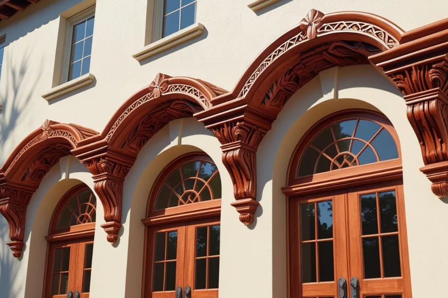 Lengkungan pintu dan jendela khas desain Spanish oleh jasa arsitek rumah