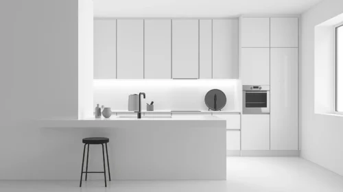 Dapur Minimalis Monokrom