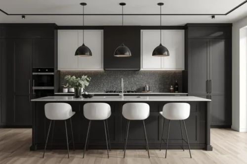 Dapur Monokrom Elegan