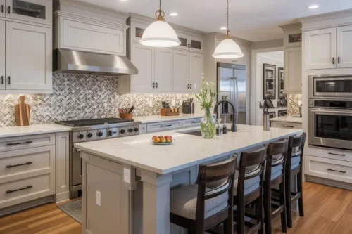 Dapur dengan Kitchen Island Multifungsi