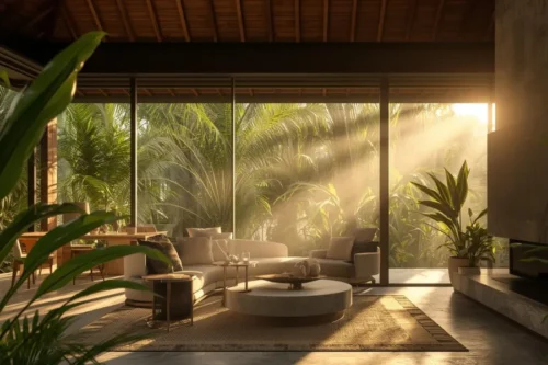 Pencahayaan Alami yang Melimpah dari rumah tropis modern