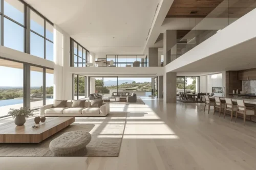 Ruang terbuka yang lebih luas pada rumah mewah