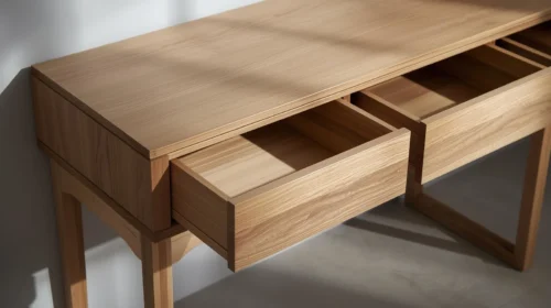 Meja Konsol Kayu dengan Laci Tersembunyi