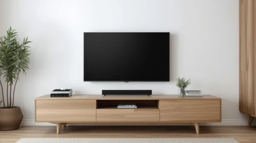 Meja TV Kayu Alami (Scandinavian Style)