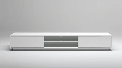 Meja TV Minimalis Serba Putih (Glossy)