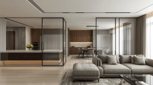 Area Multifungsi dengan Sekat Transparan