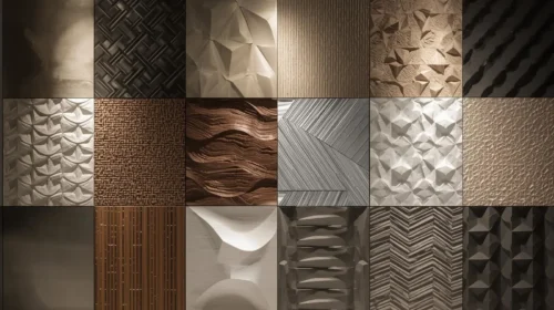 Dinding Panel 3D dengan Tekstur Unik