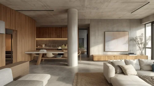 Kombinasi Material Alami dan Industri