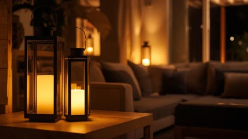 Pencahayaan Hangat dengan Lampion Modern