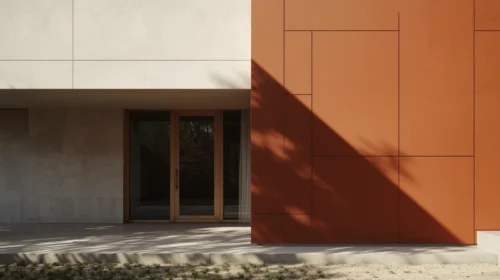 Sentuhan Fasad Geometris yang Tegas