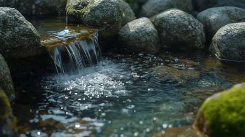 Unsur Air yang Mengalir (Tsukubai)