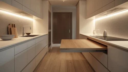 Meja Lipat atau Pull-out Table