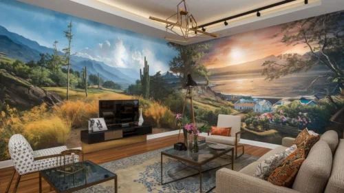 Mural Dinding atau Lukisan Tangan (Custom Hand-Painted)