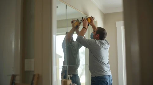 Pemasangan Panel Cermin Besar