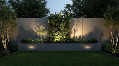 Taman Vertikal dengan Lampu Sorot (Vertical Garden)