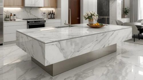 Kitchen Island Marmer Berukuran Besar