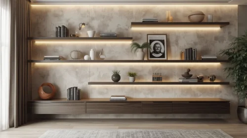 Optimasi Dinding dengan Rak Melayang