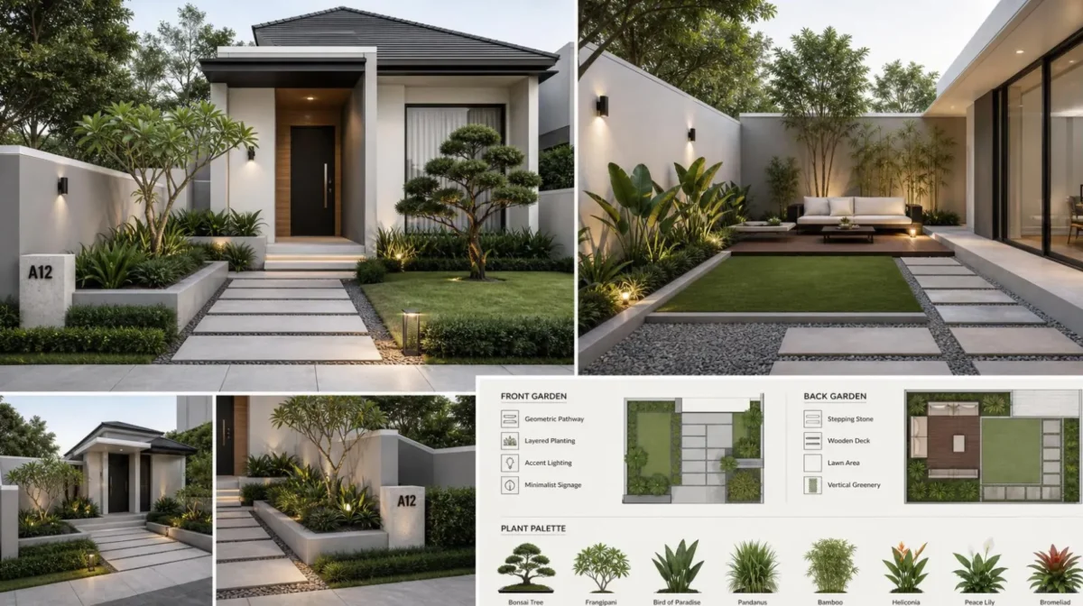 Desain Taman Depan dan Belakang Rumah Minimalis