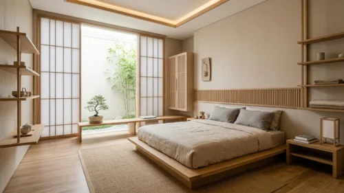 Dekorasi Kamar Bergaya Jepang (Japandi)