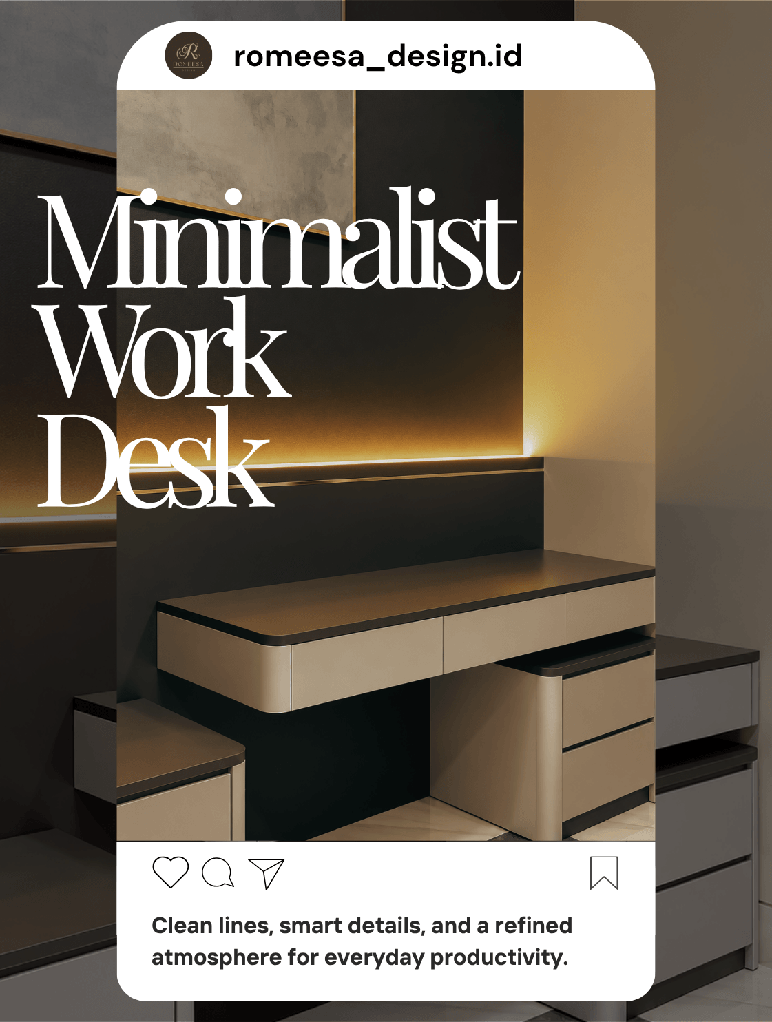 romeesa design, meja belajar minimalist