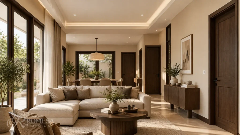 tembok 2. Beige dan Kusen Dark Brown